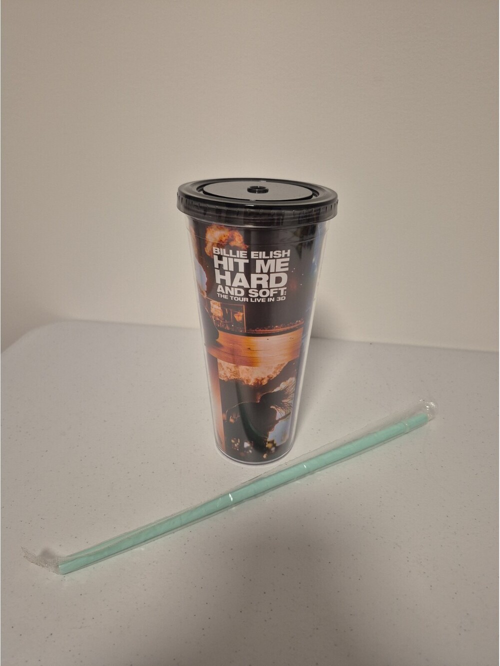 Billie Eilish Tumbler Hit Me Hard and Soft The Tour Movies Theatre Cup NEW 24oz